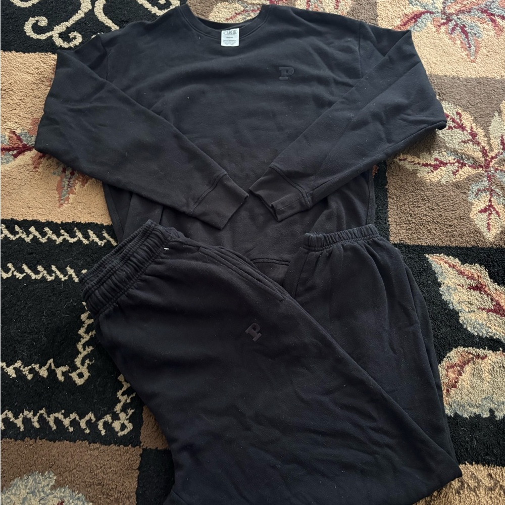 PINK Victoria's Secret Black Sweatshirt and Pants Set
